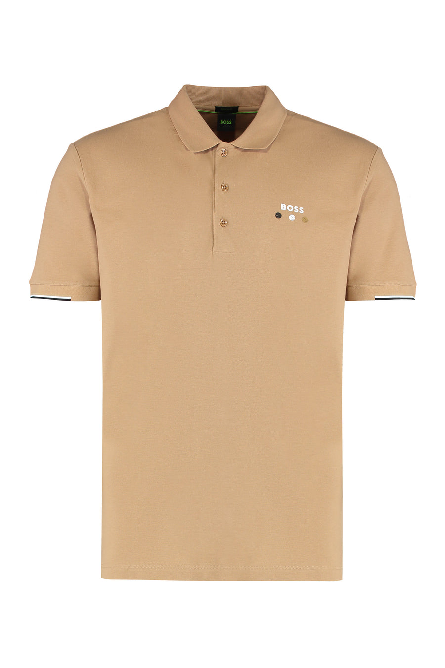 Beige Cotton Polo With Tennis-Inspired Details Shirts