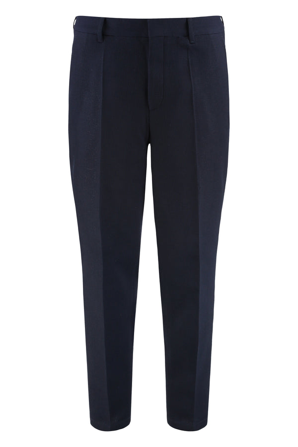 Trousers Dark Blue Wool Virgin Chinos