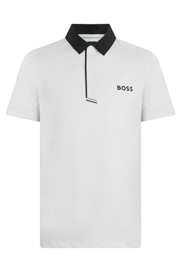 Short Sleeve Polo Shirt White Polyester