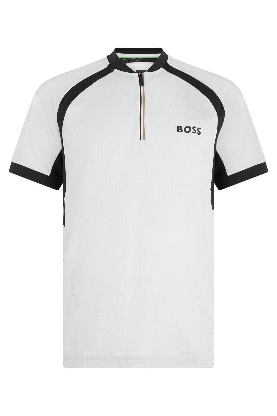 Technical Zip-Neck T-Shirt White Polyester Polo Shirts
