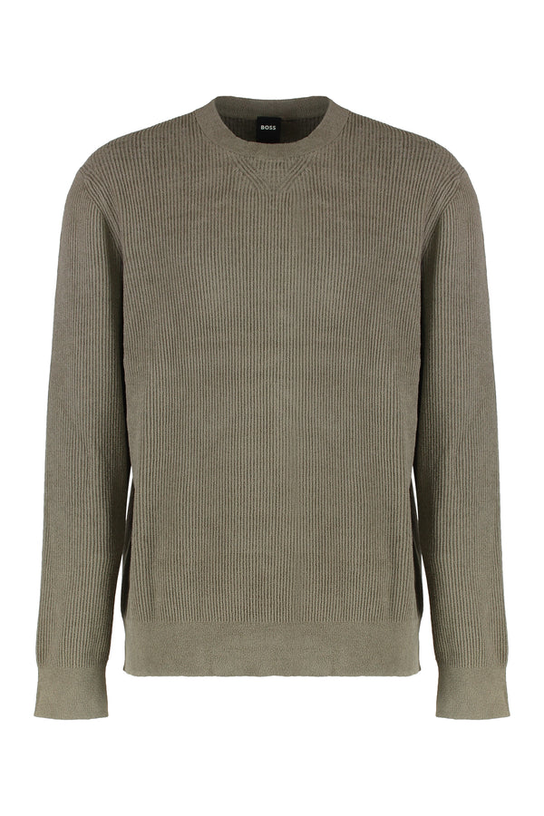 Sweater With Velvet Ribbing Open Brown Viscose Sweatshirts