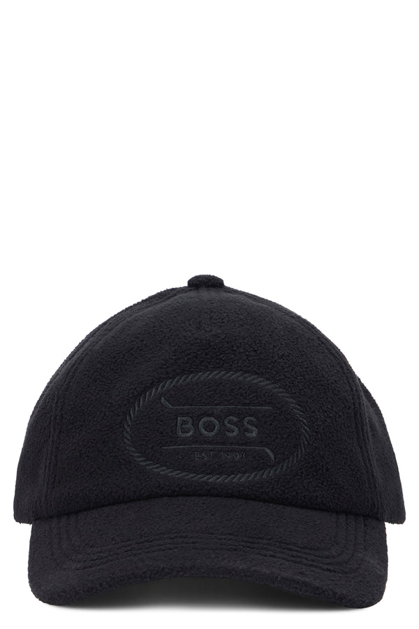 Cap With Curved Visor Black Polyester Hat