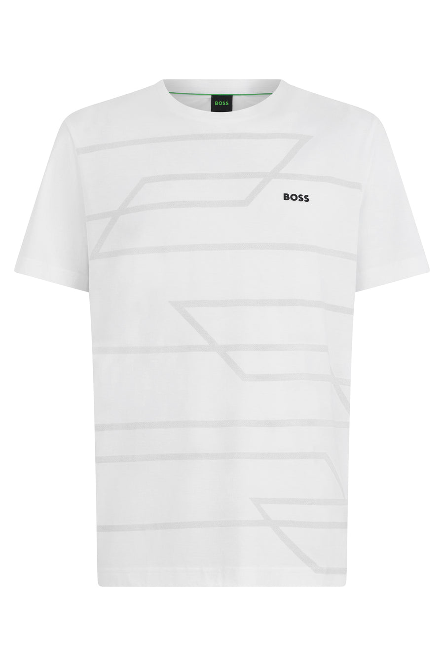 T-Shirt With Geometric Print White Cotton T-shirts