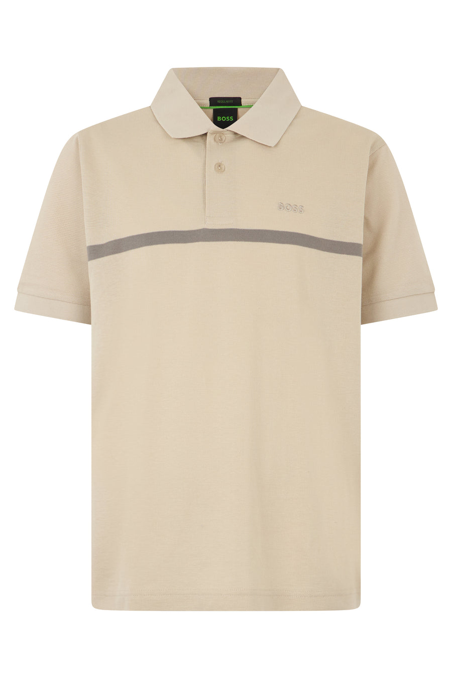 Short-Sleeve Polo Shirt Beige Cotton