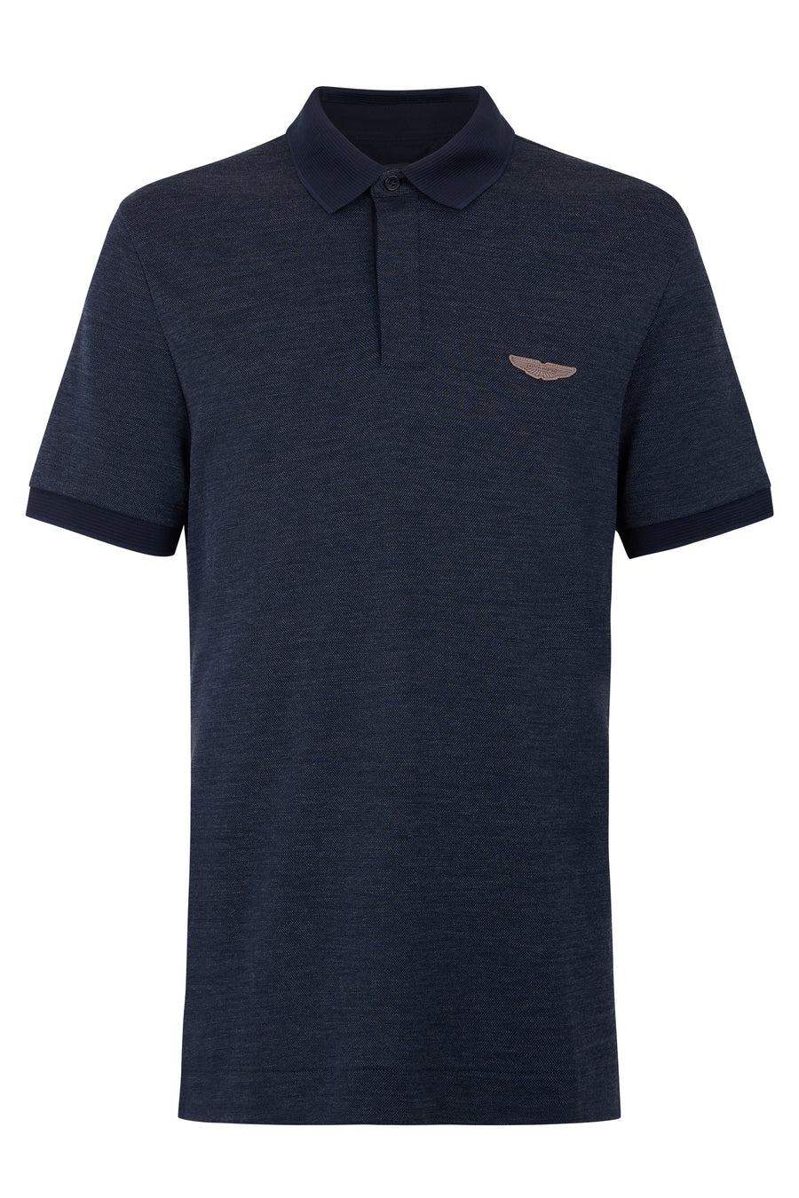 Short-Sleeve Cotton Polo Blue Shirts
