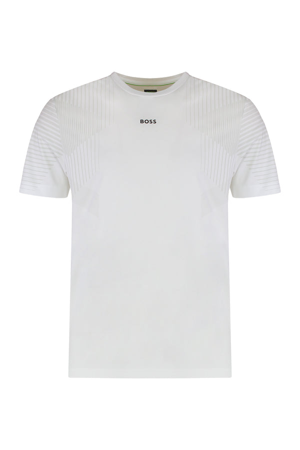 Slim Fit Crew Neck T-Shirt White Polyester T-shirts