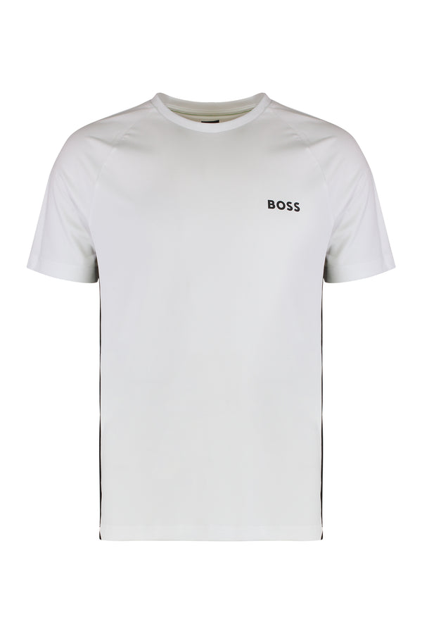 Slim Fit Nylon T-Shirt With Logo White Polyester T-shirts