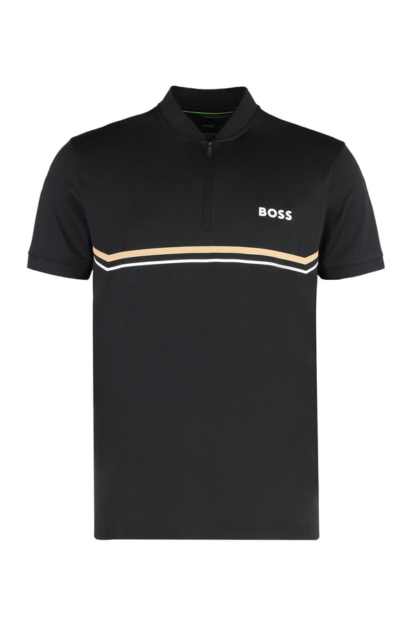 Slim Fit Polo Black Polyester Shirts