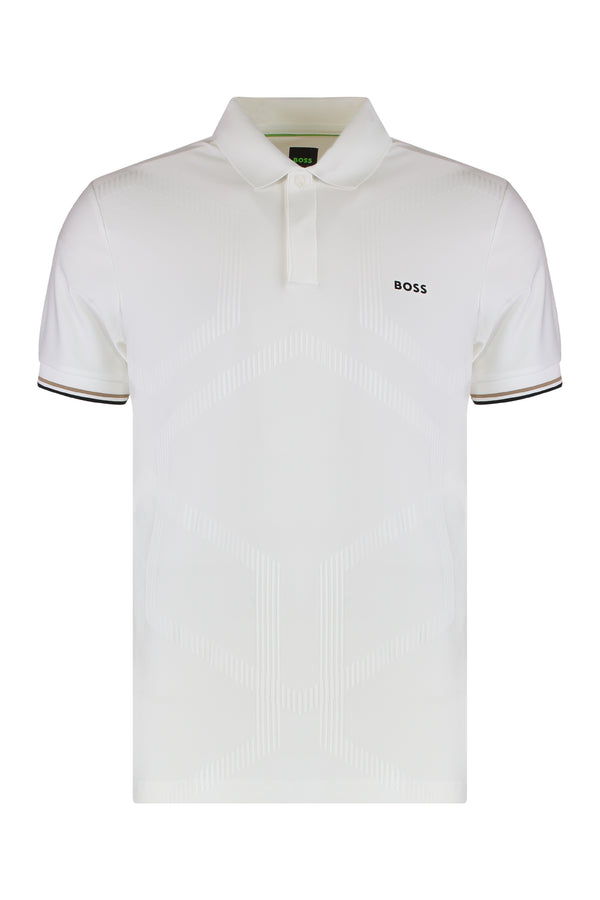 Slim Fit Polo Technical Fabric White Polyester Shirts