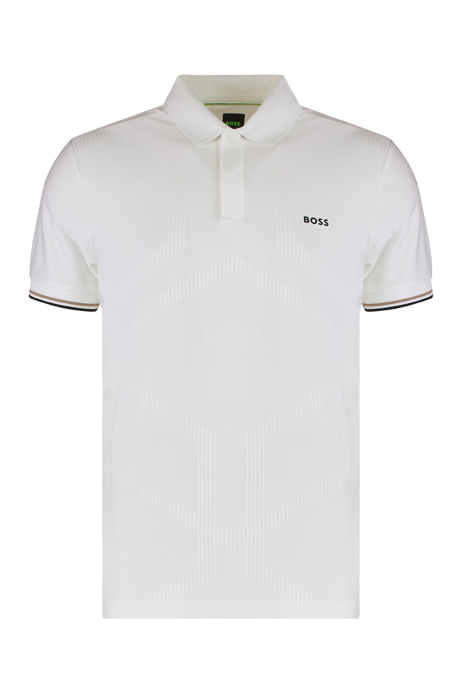 Slim Fit Polo Technical Fabric White Polyester Shirts