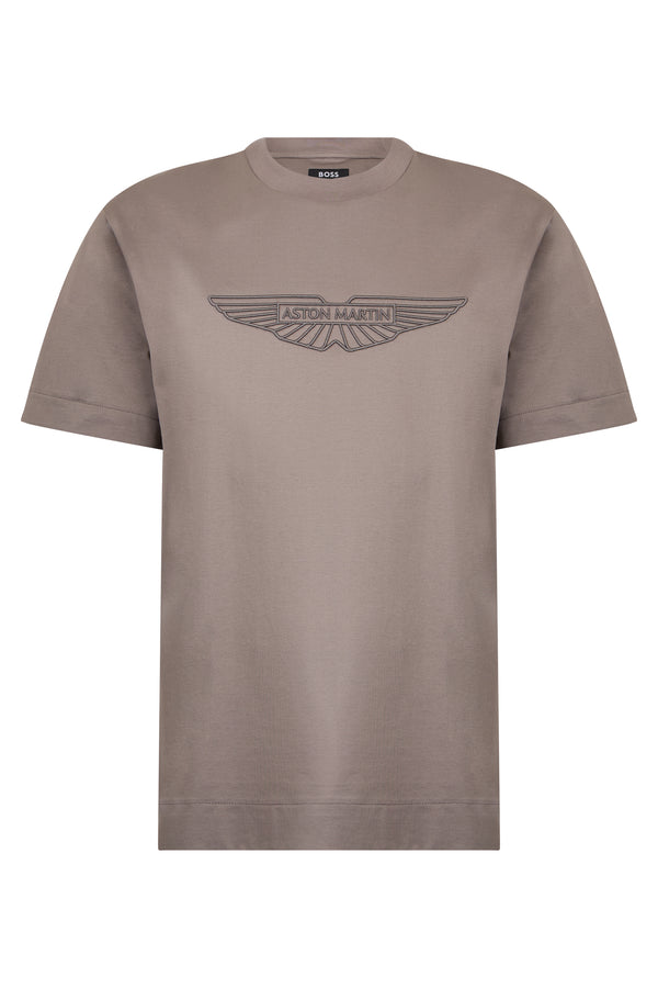 T-Shirt With Embroidery, Brown Cotton T-shirts