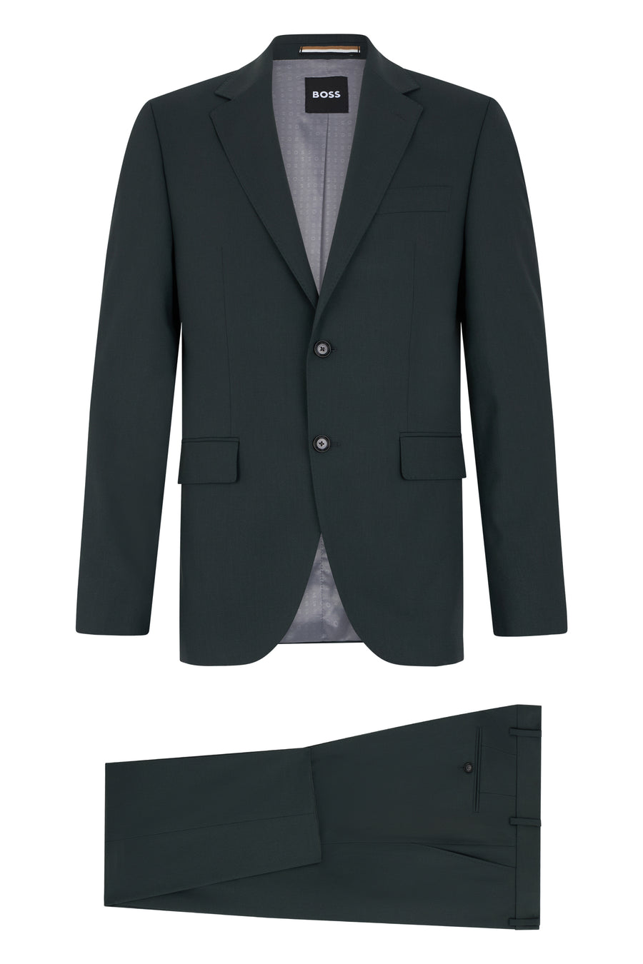 Two-Piece Suit Open Green Polyester Suits