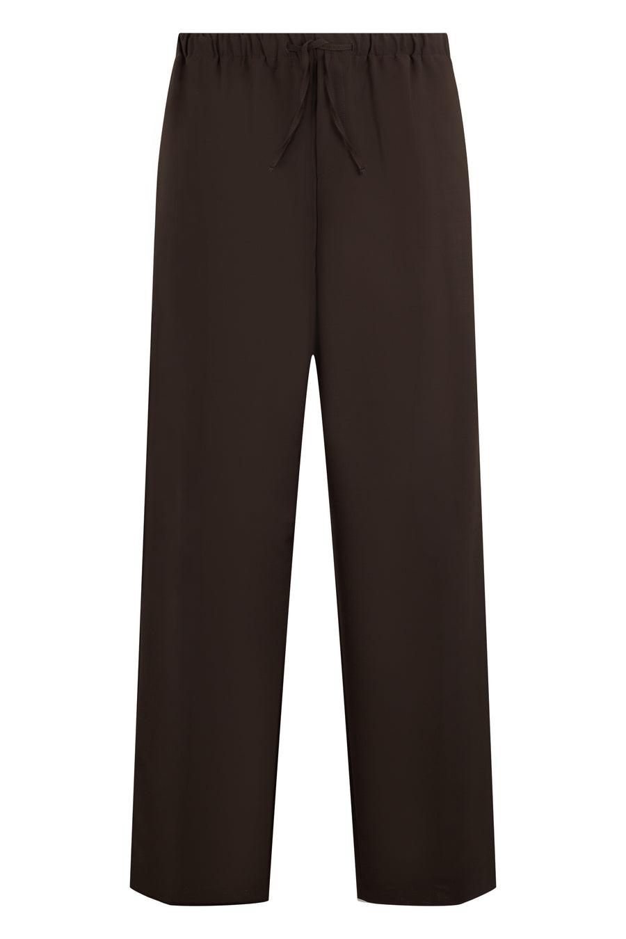 Pants With Drawstring, Wool Medium Brown Virgin Trousers