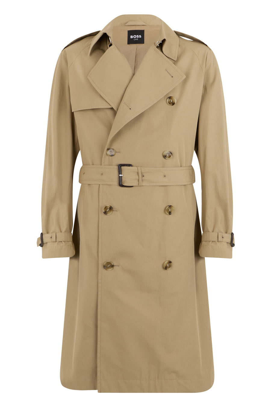 Trench Coat Dark Beige Cotton