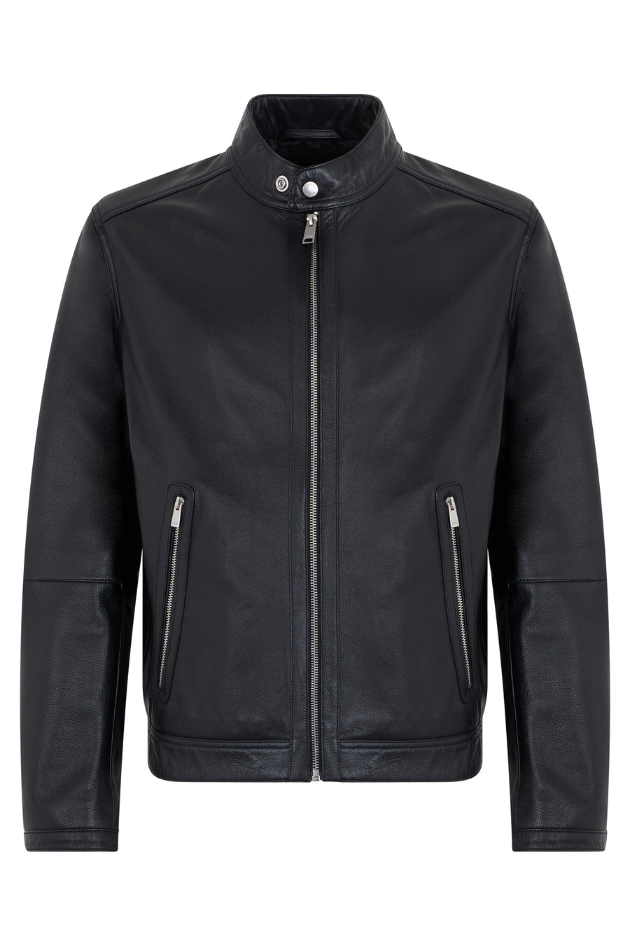 Leather Jacket With Zipper Black