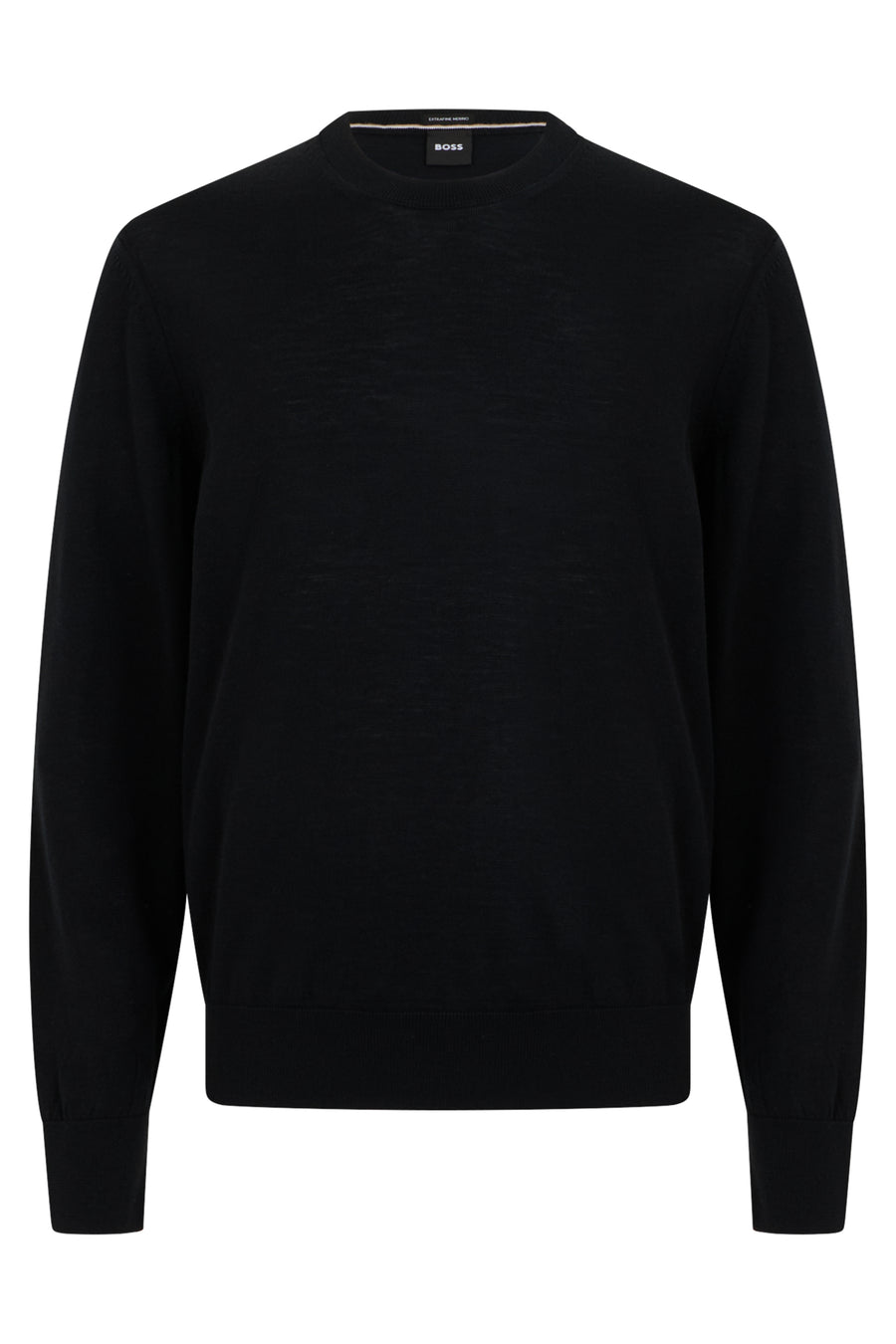 Crew Neck Sweater Black Virgin Wool Sweatshirts