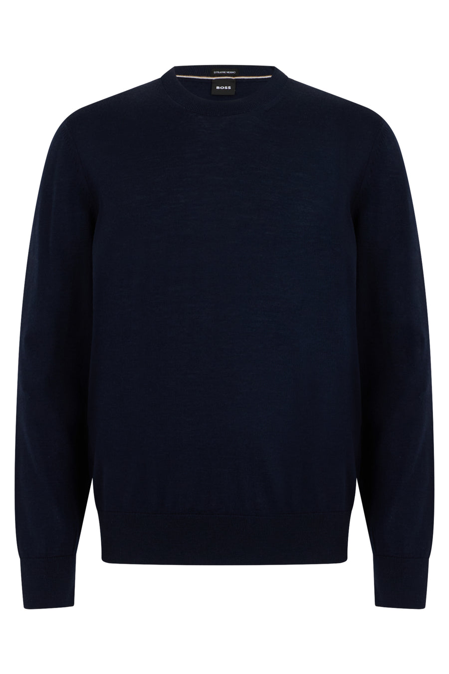 Wool Crew Neck Sweater Dark Blue Virgin Sweatshirts