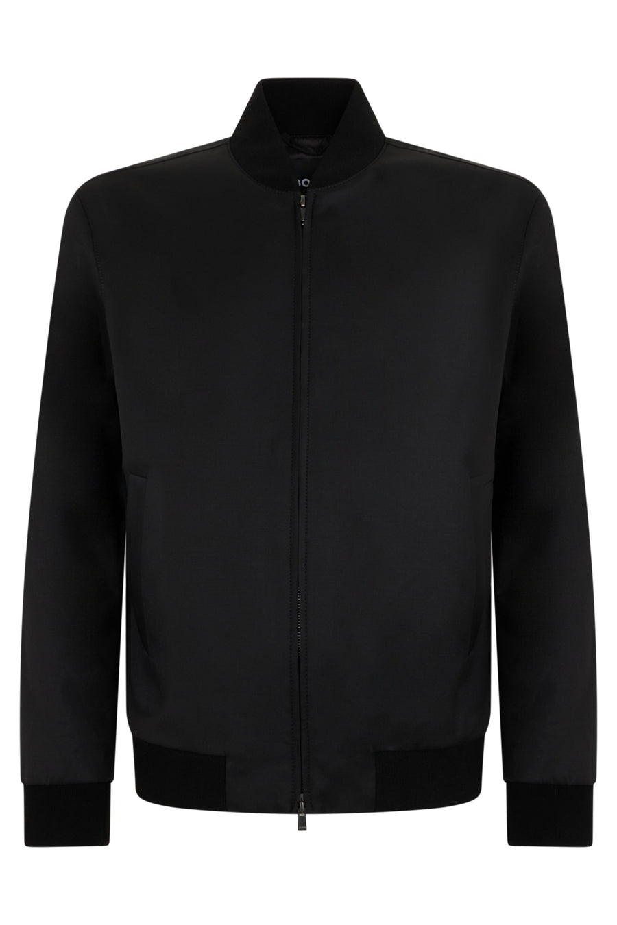 Wool Blouson Jacket Black Virgin Bomber