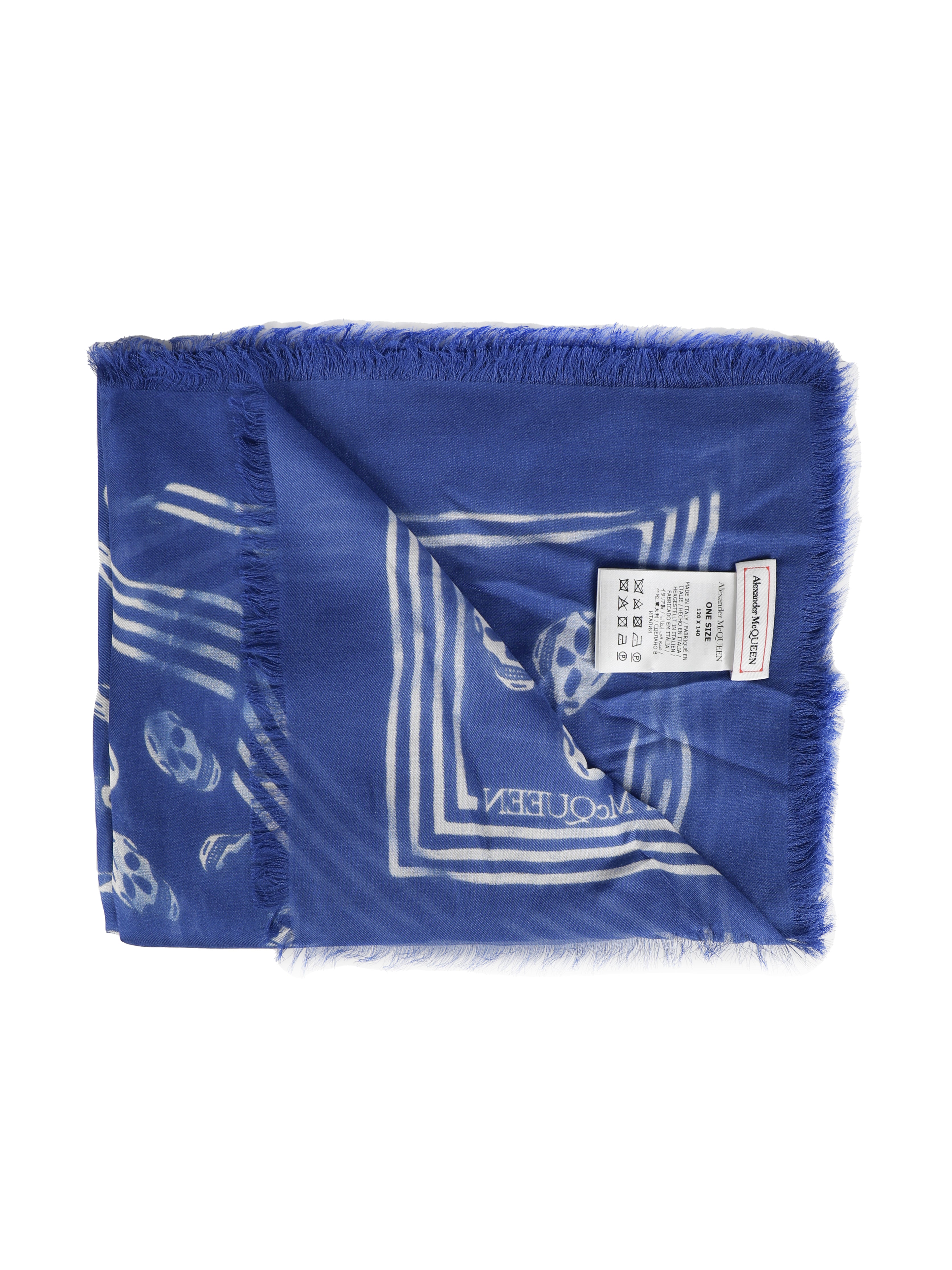 Alexander Mcqueen Scarfs Cobalt/vanilla Modal