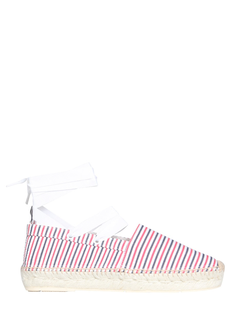 Seersucker Cotton Espadrilles Multicolour Mix Fabric Shoe