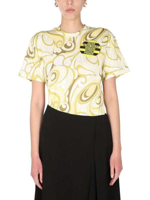 Crew Neck T-Shirt Yellow Cotton T-shirts