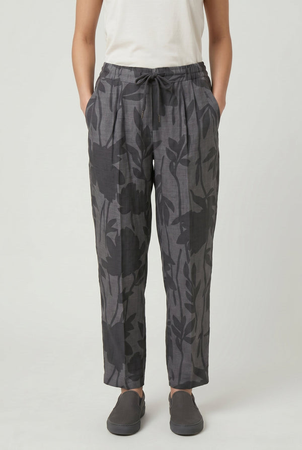 Brunello Cucinelli Womens Grey Linen Relaxed Trousers Gray