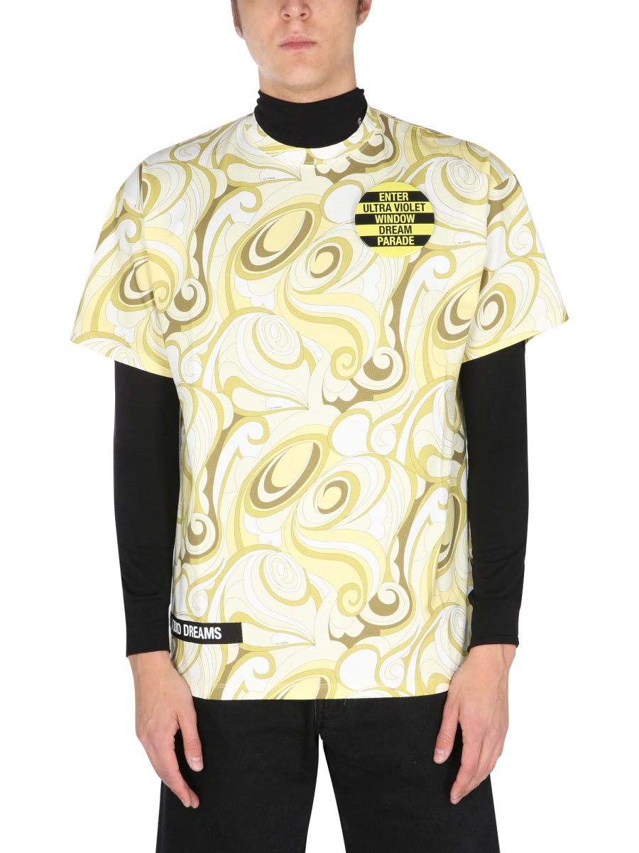 Crew Neck T-Shirt Yellow Cotton T-shirts