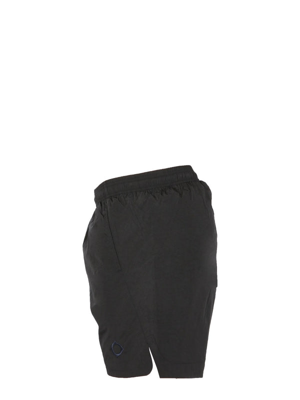 Swimsuit With Elasticated Waist Black Nylon Swim Shorts