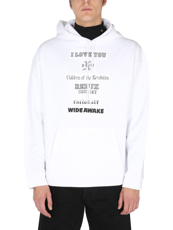 Hoodie With Drawstring White Cotton Sweatshirts