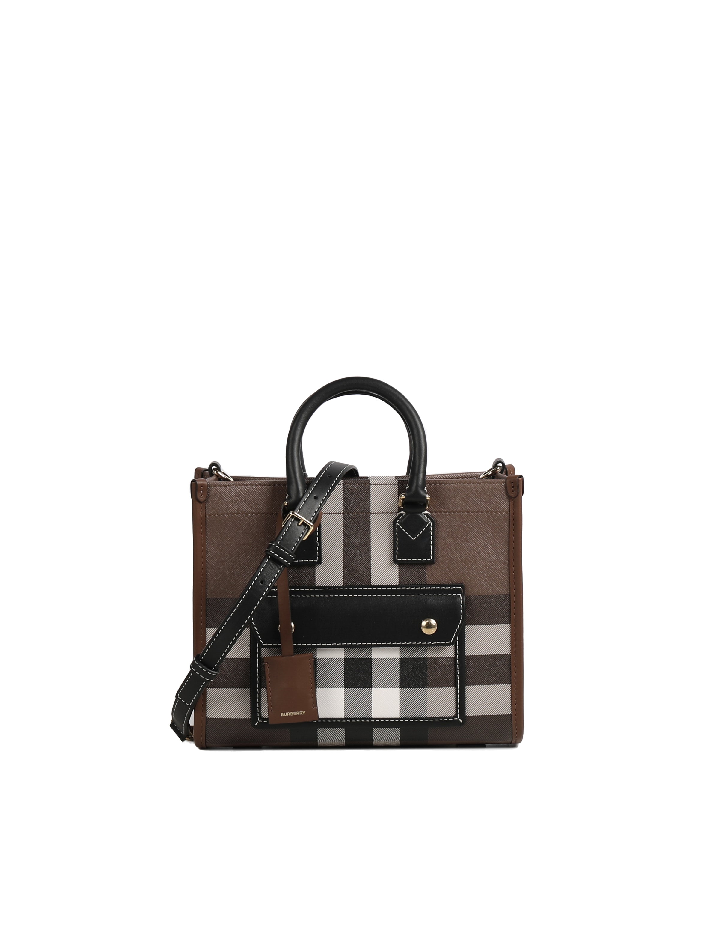 Burberry Bags Dark Birch Brown Chk Cotton