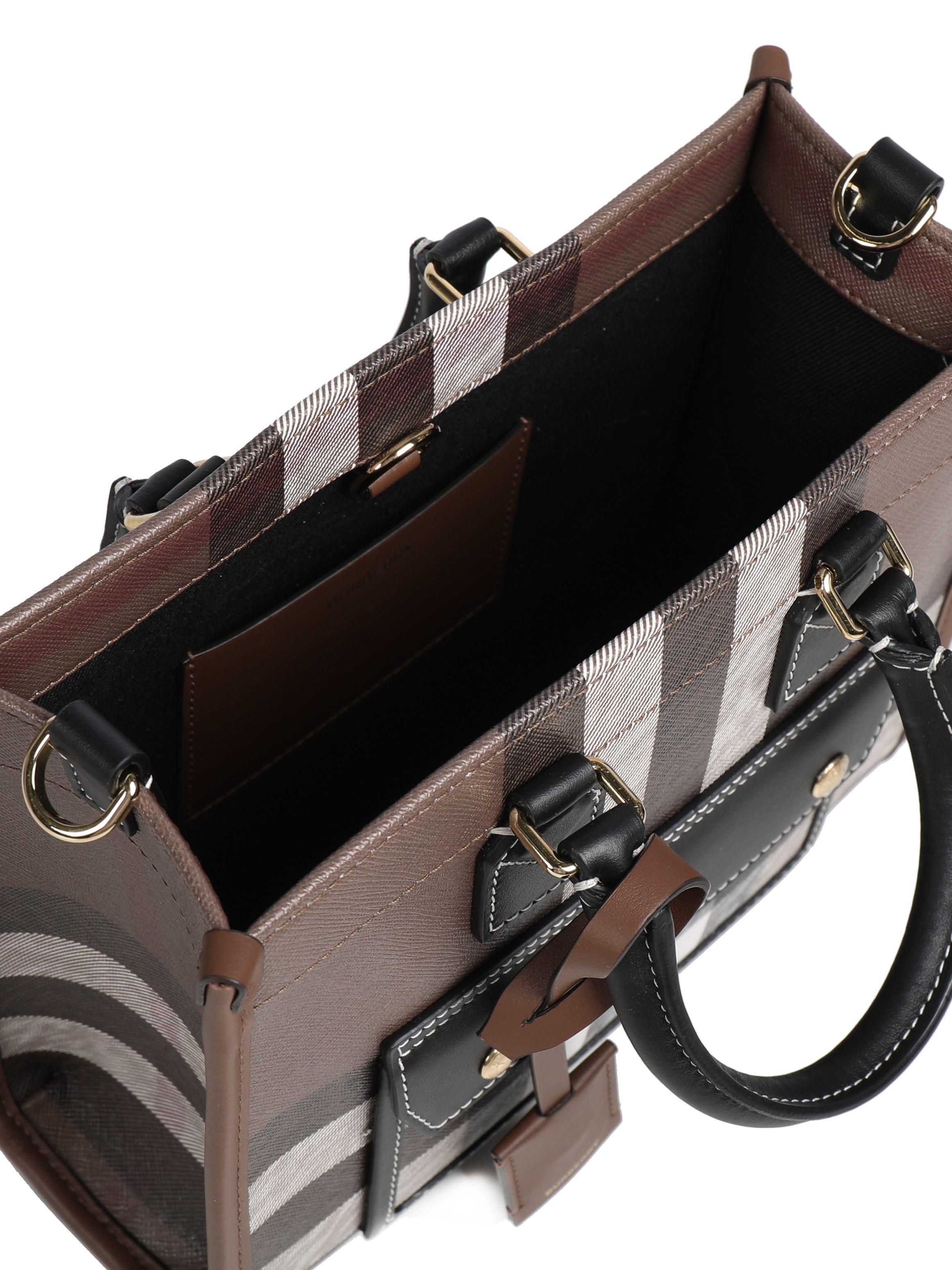 Burberry Bags Dark Birch Brown Chk Cotton