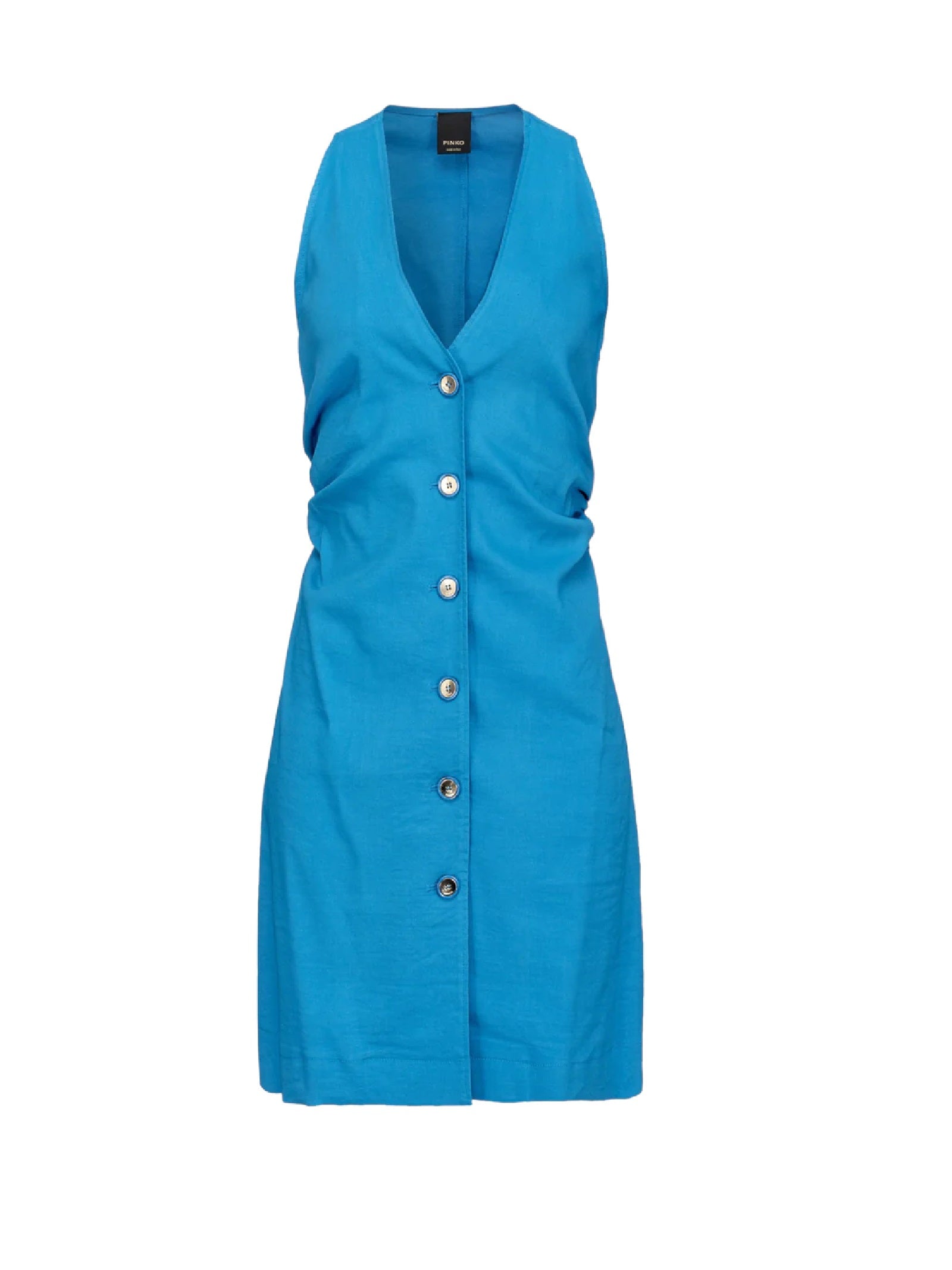 Affidabile Blue Linen Viscose Dress