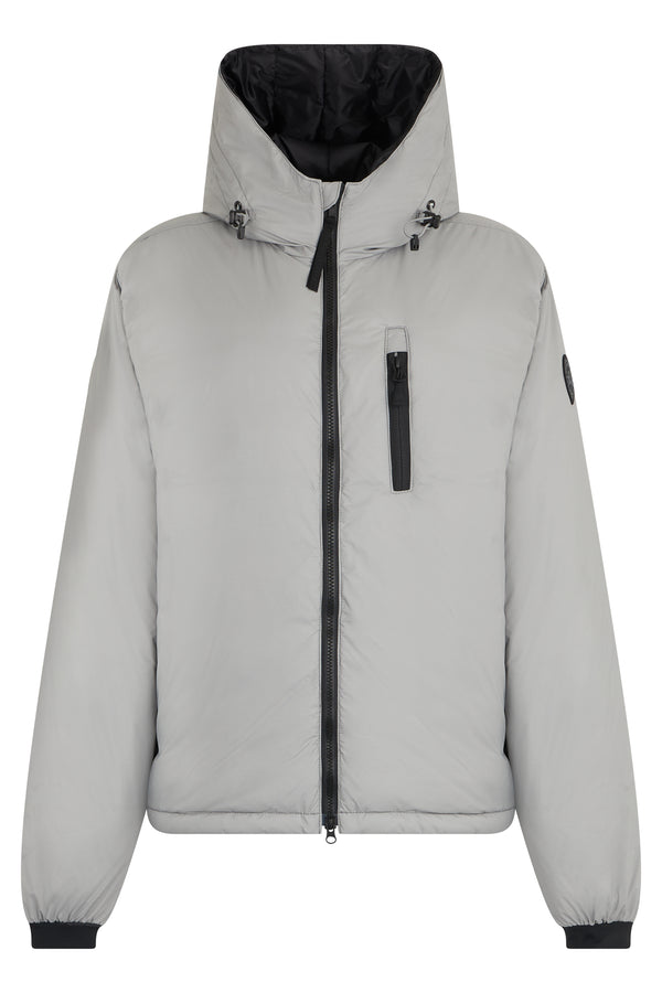 Waterproof Hooded Jacket Grey Polyester Raincoats
