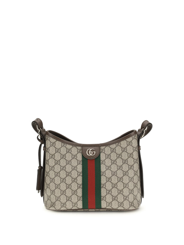 Shoulder Bag Ophidia Coated Canvas Beige Fabric Handbags