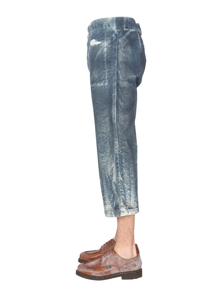 Straight Trousers Blue Not Specified