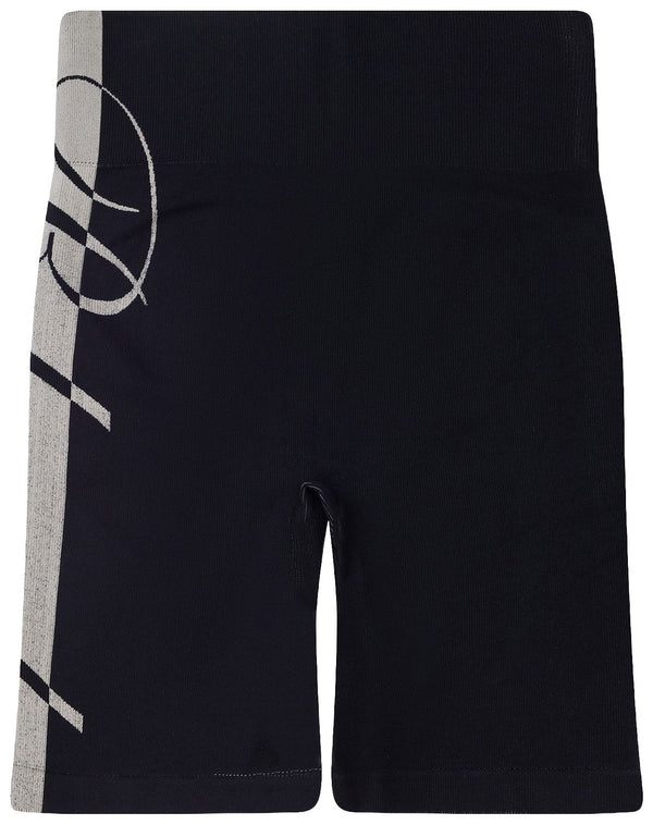 Rhude Womens Black Knit Logo Shorts
