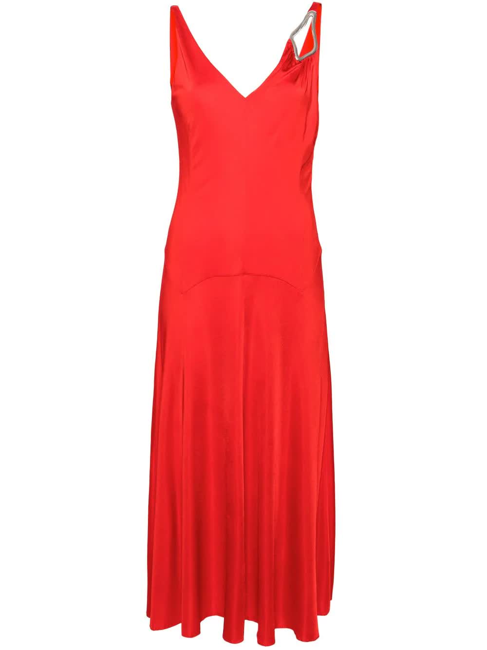 Abito Midi A-line Senza Maniche Red