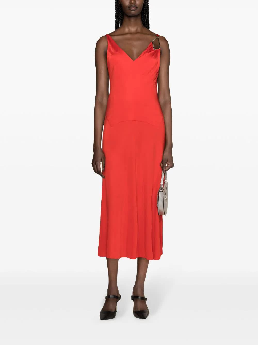 Abito Midi A-line Senza Maniche Red