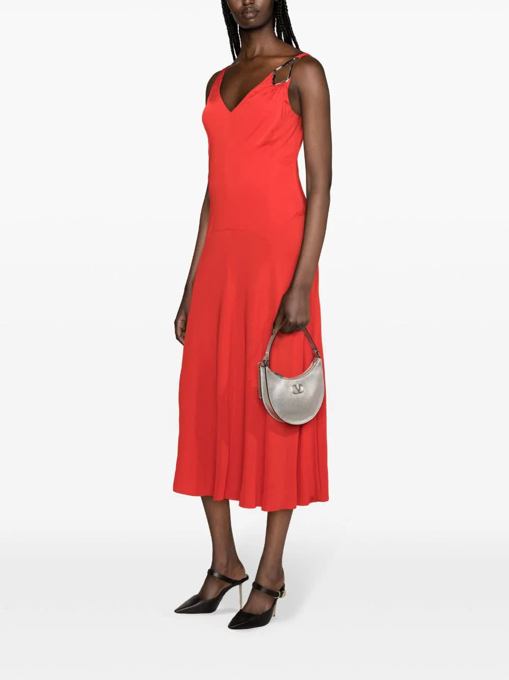 Abito Midi A-line Senza Maniche Red
