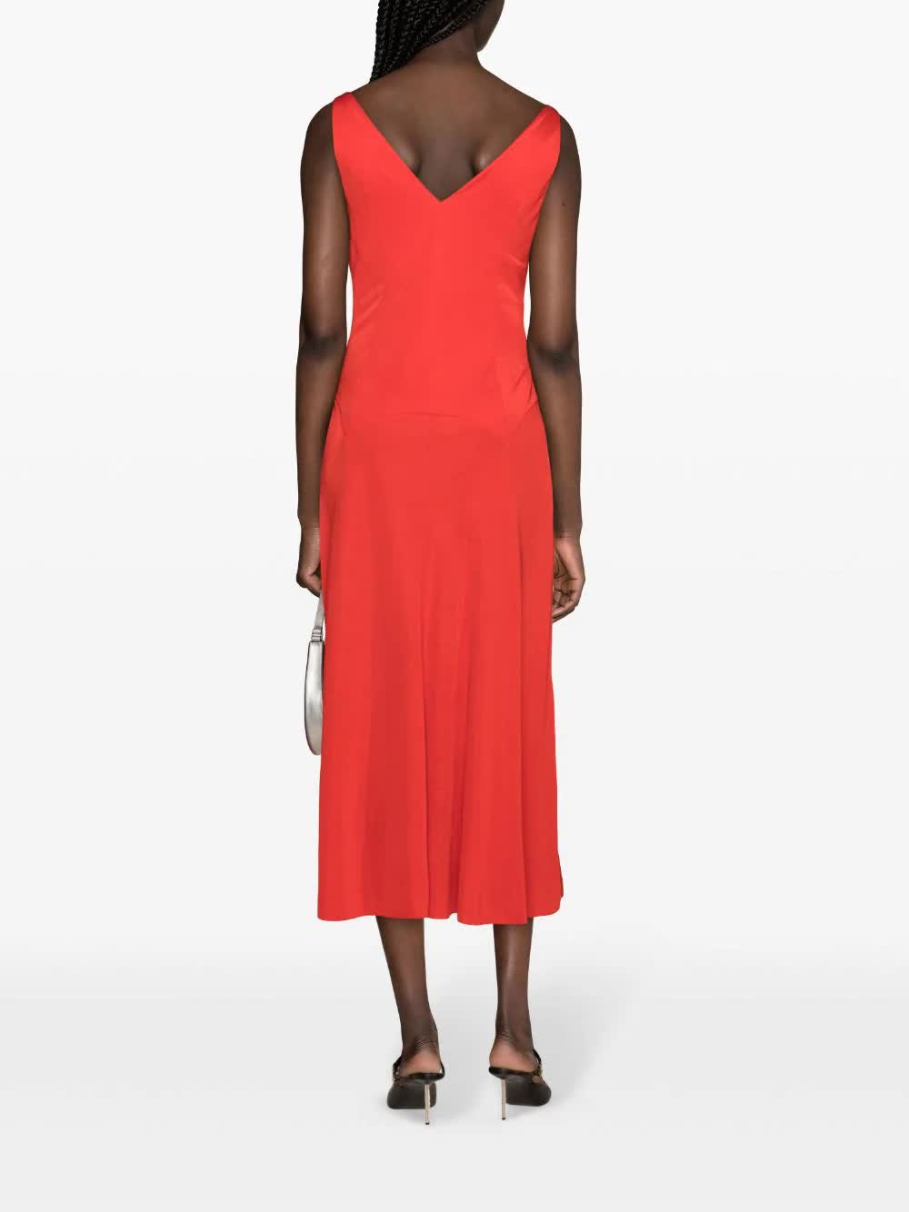 Abito Midi A-line Senza Maniche Red
