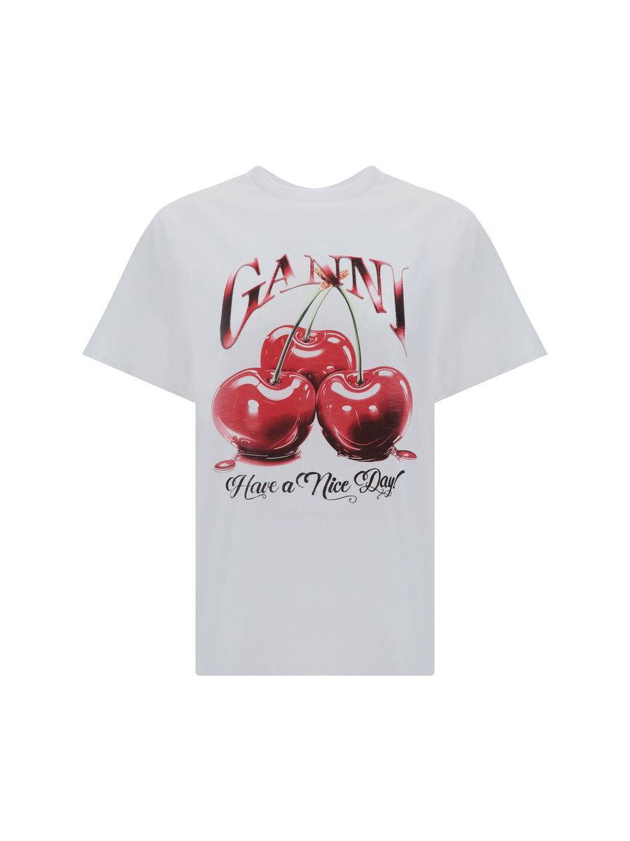 Ganni 100% Cotton t-shirt in white