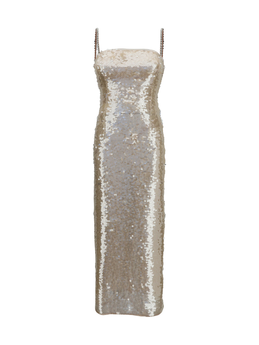 Nissa 100% Nylon dress in white