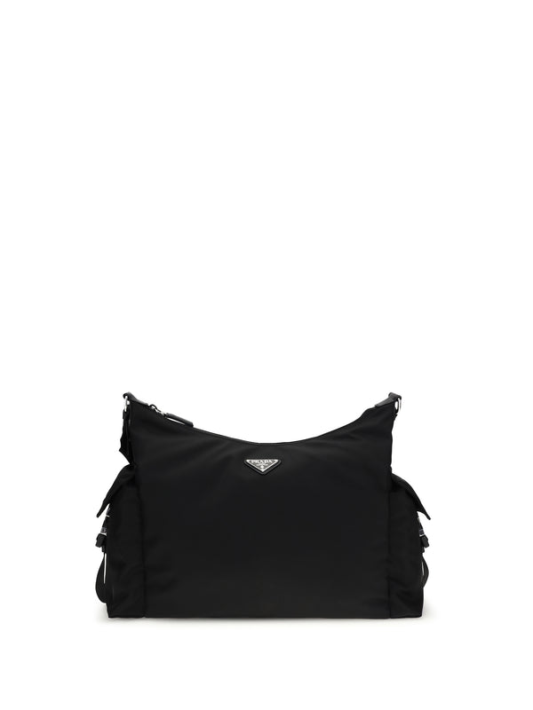 Prada 100% recycled polyamide shoulder bag in black