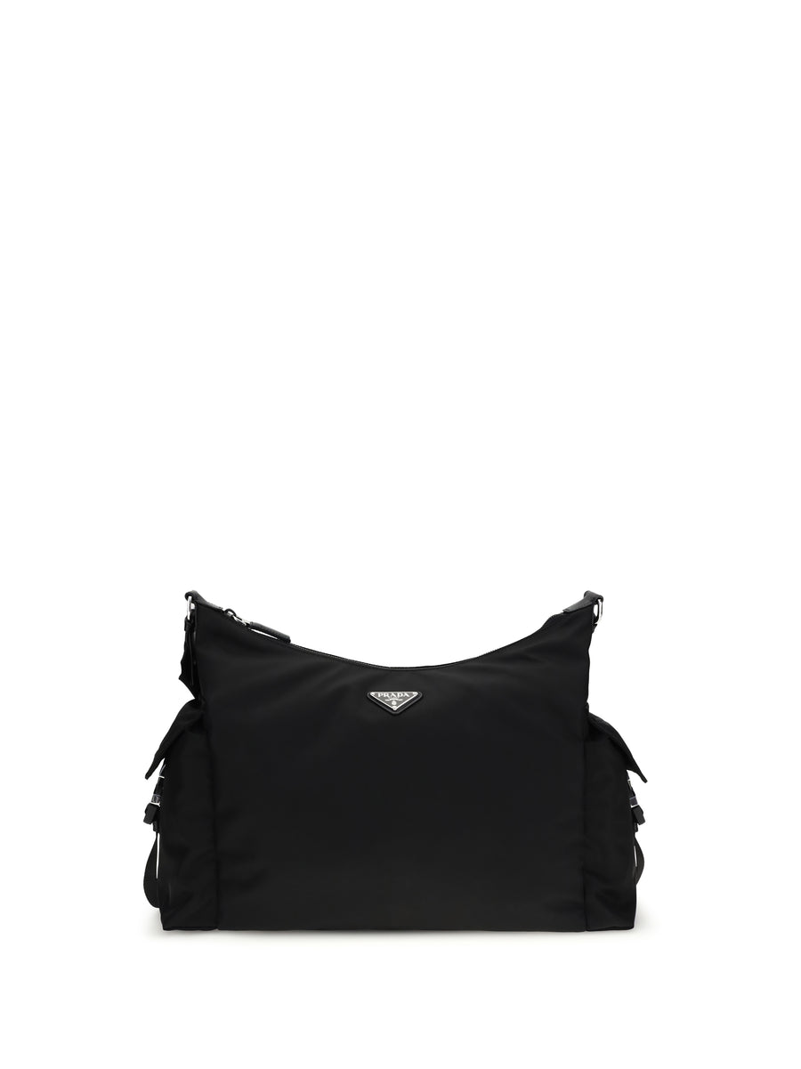 Prada 100% recycled polyamide shoulder bag in black