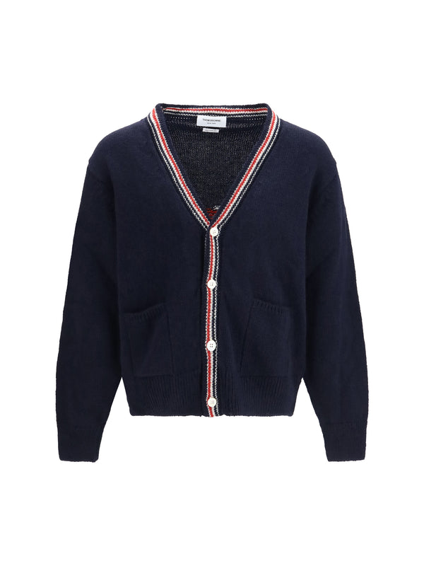 Thom Browne 70% Merino Wool cardigan in navy