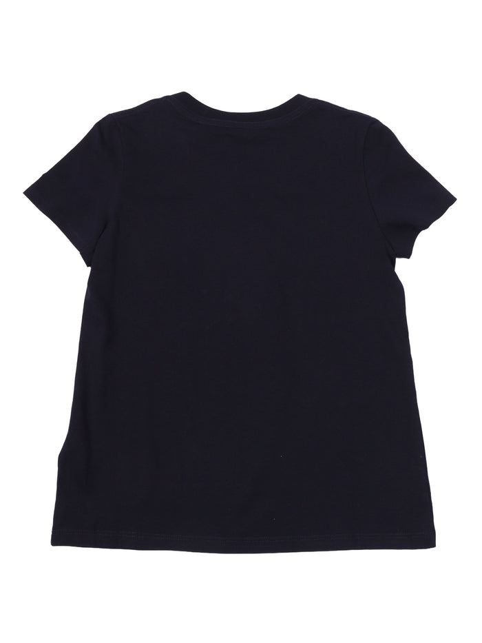 T-Shirt Blue Cotton Fabric 2 Short Sleeves