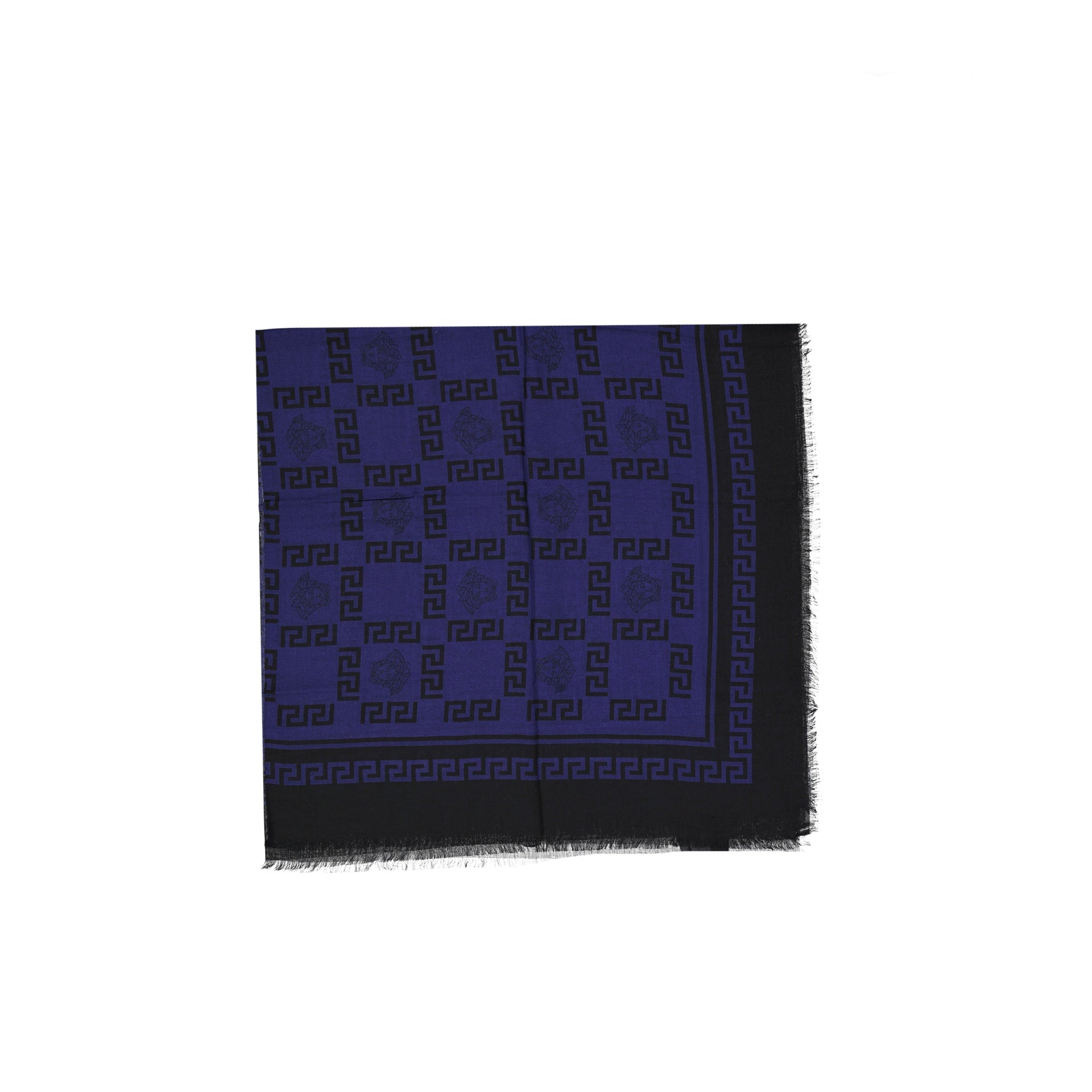 Versace Foulard Square Scarf Blue Modal Silk