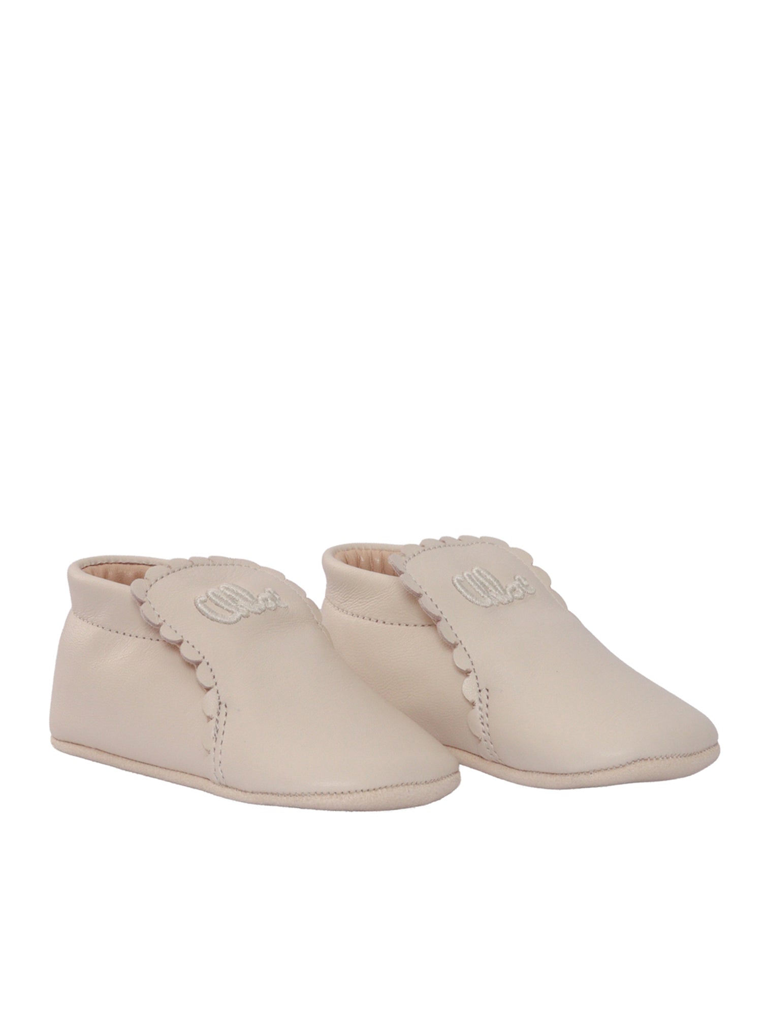 LEATHER SLIPPERS White Polyester Flat Shoes