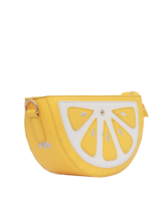 Lemon Bag Yellow Polyurethane Lining Polyester Cross