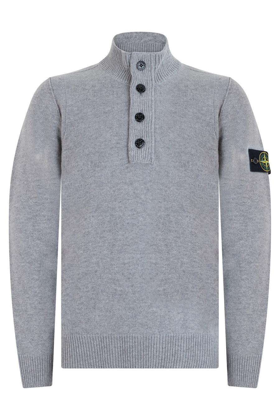 High-Neck Sweater Light Grey Virgin Wool